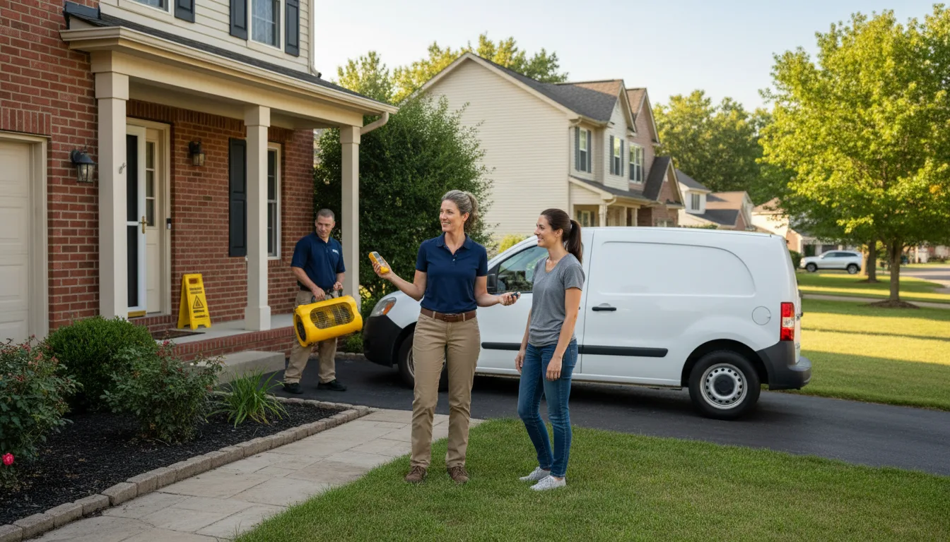 Residential water damage restoration in Lee, IL